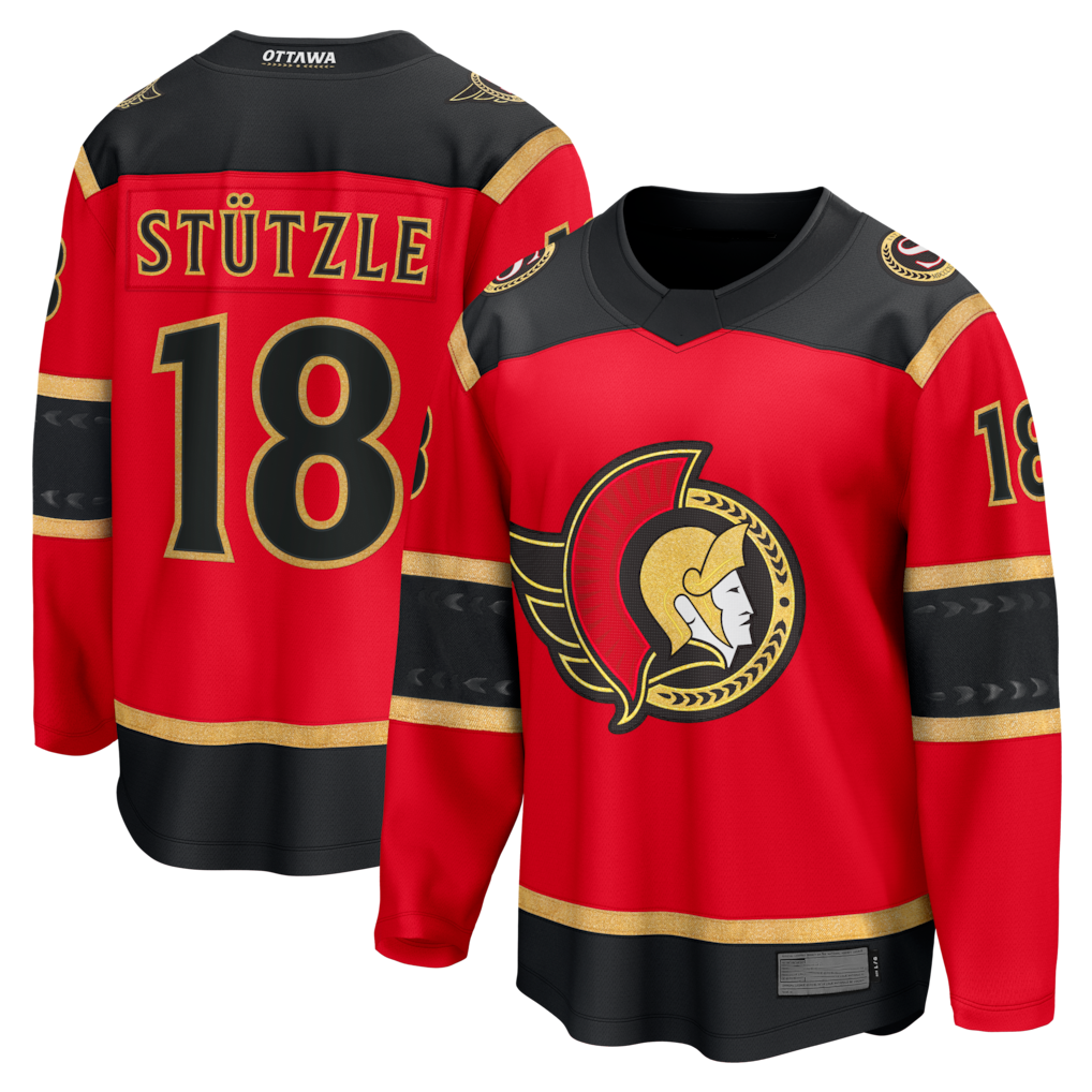 Vanessashop O.Senators #18 Tim Stutzle Red Alternate Breakaway Jerseys