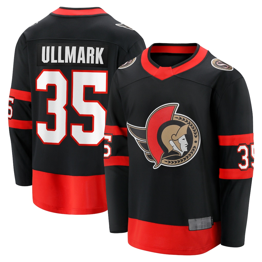 Vanessashop O.Senators #35 Linus Ullmark Black Home Premier Breakaway Player Jerseys
