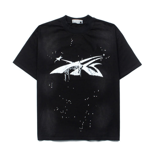 2026 American High Street Hip Hop Retro Flame Starry Sky Summer T-shirt