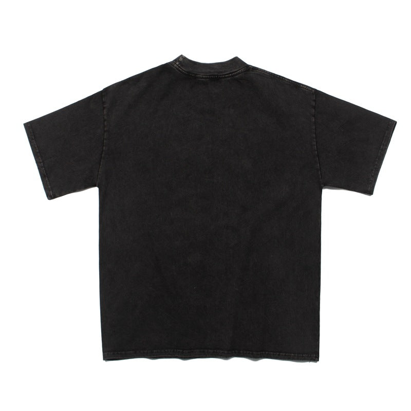 2026  American street style distressed vintage short-sleeved T-shirt