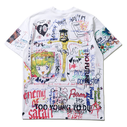 2026 American Graffiti Comic Hand-Painted Creative T-shirt