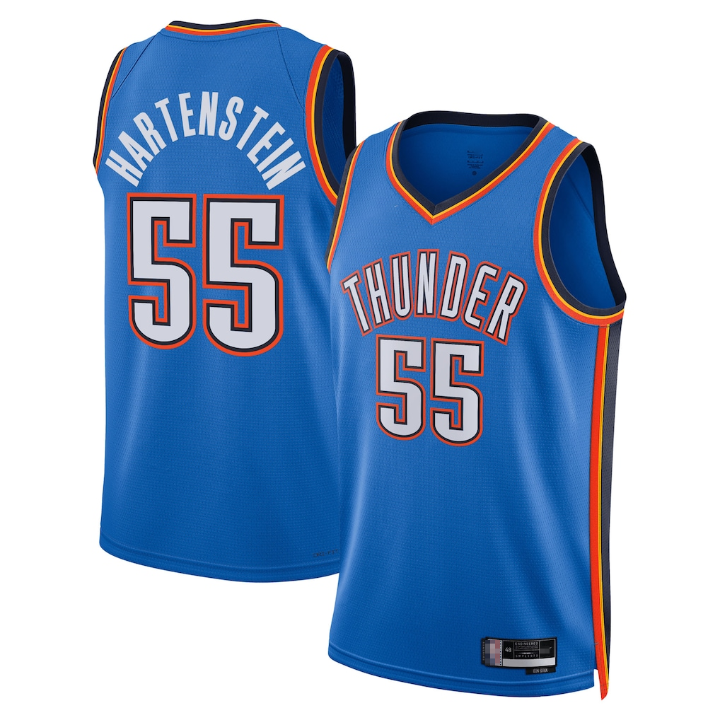 Vanessashop OC.Thunder #55 Isaiah Hartenstein Blue Swingman Player Stitched Jerseys - Icon Edition