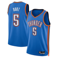 Vanessashop OC.Thunder #5 Luguentz Dort Blue Swingman Stitched Jerseys - Icon Edition