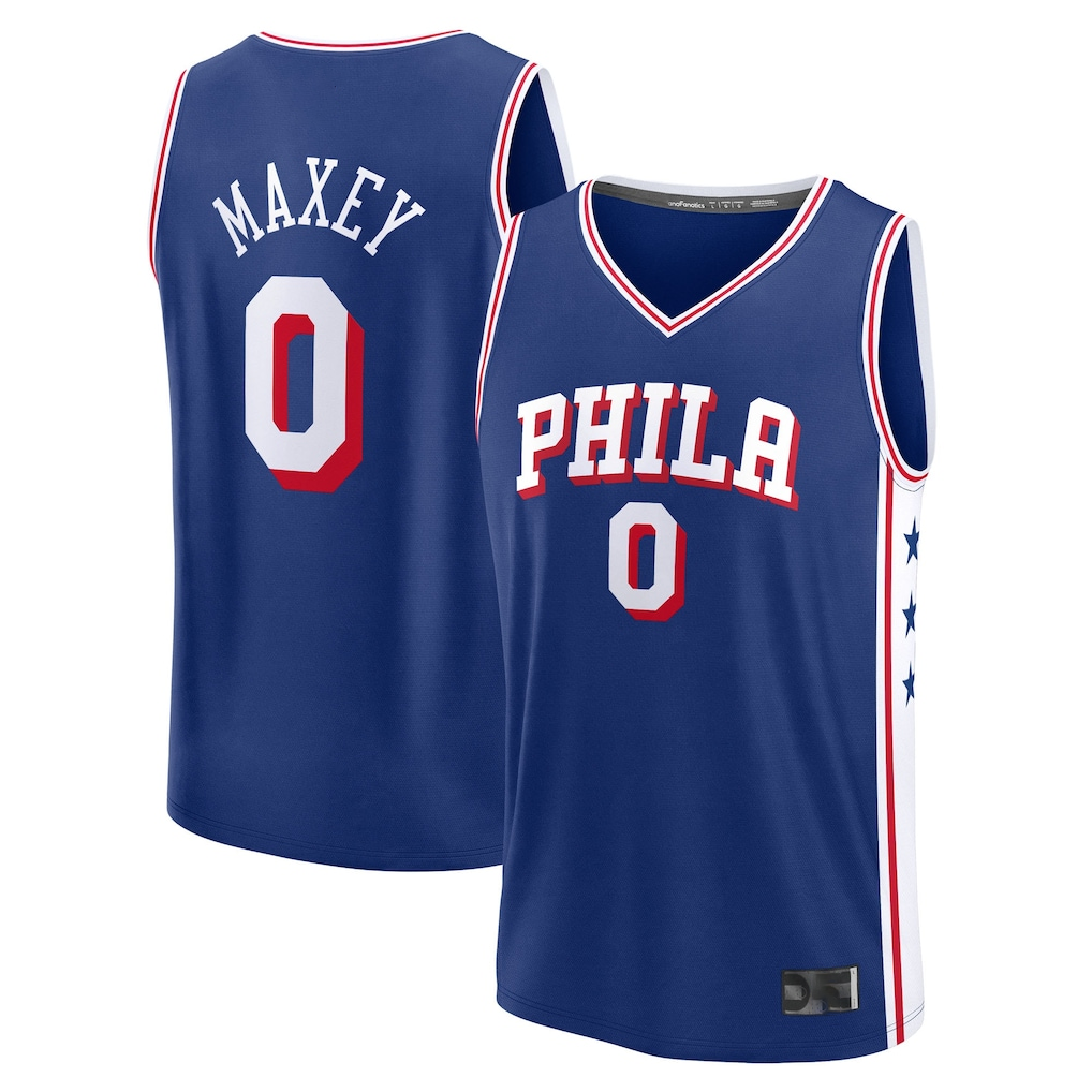 Vanessashop P.76ers #0 Tyrese Maxey  Royal Big & Tall Fast Break Jerseys - Icon Edition