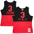 Vanessashop P.76ers #3 Allen Iverson Mitchell & Ness Black 200304 Hardwood Classics Reload 2.0 Swingman Jerseys
