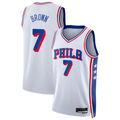 Vanessashop P.76ers #7 White Swingman Jerseys - Association Edition