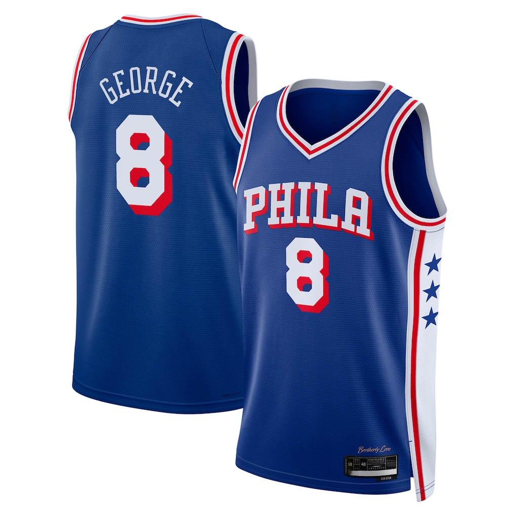Vanessashop P.76ers #8 Paul George Royal 2024 Offseason Addition Swingman Jerseys