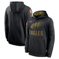 Vanessashop P.Eagles Black Salute to Service Hoodies Limited Game Blank Player Stitched Jerseys