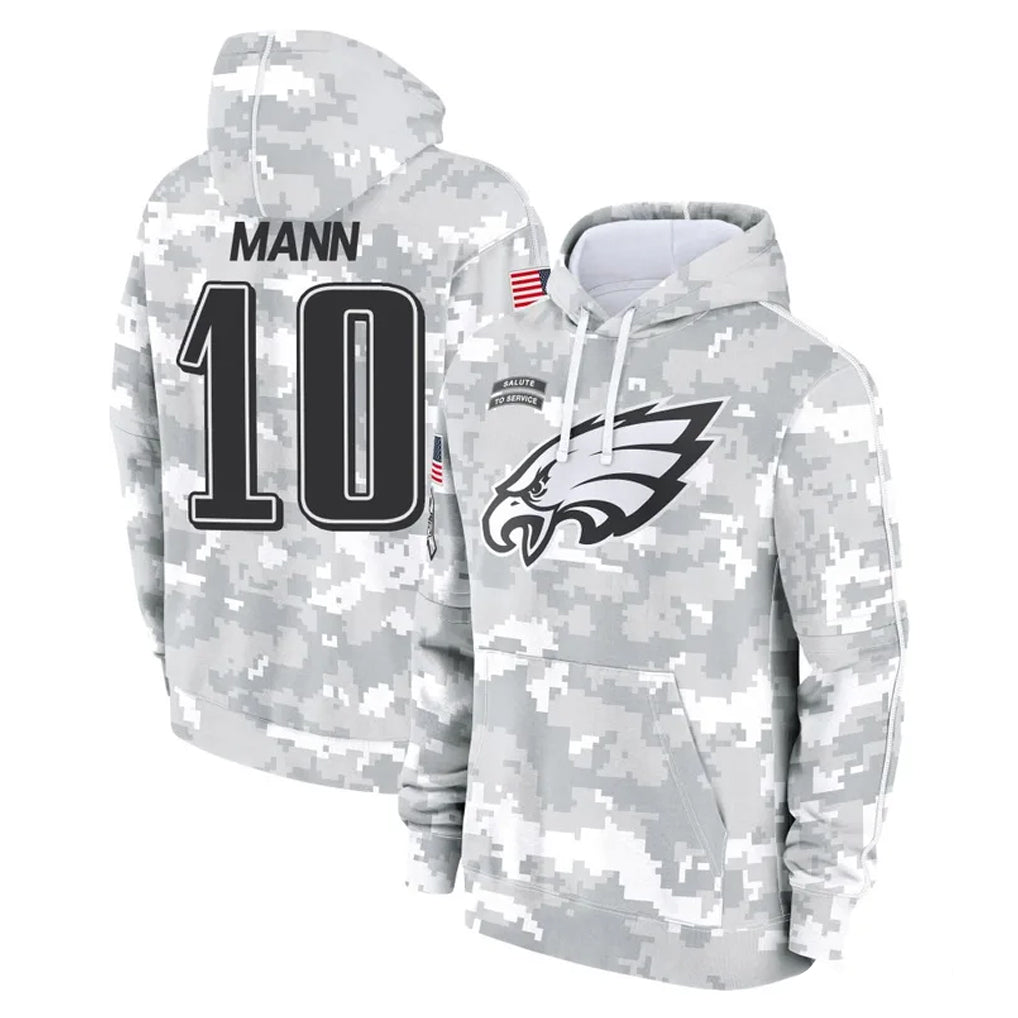 Vanessashop P.Eagles #10 Braden Mann Player Arctic Camo Salute to Service Pullover Hoodies Limited Game Stitched Jerseys