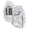 Vanessashop P.Eagles #10 Braden Mann Player Arctic Camo Salute to Service Pullover Hoodies Limited Game Stitched Jerseys