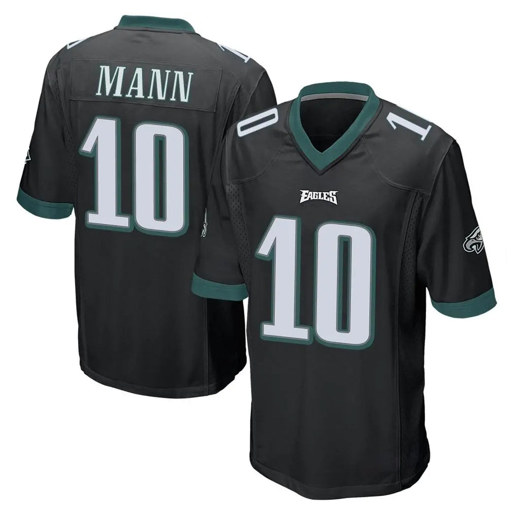 Vanessashop P.Eagles #10 Braden Mann Player Black Home Game Stitched Jerseys