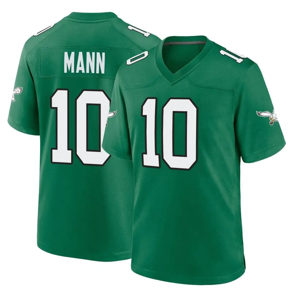 Vanessashop P.Eagles #10 Braden Mann Player Green Kelly Alternate Home Game Stitched Jerseys