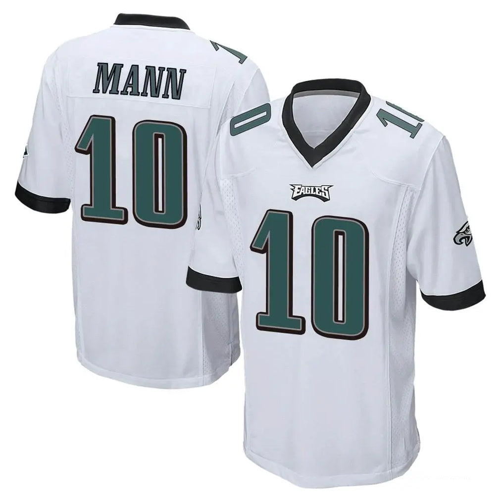 Vanessashop P.Eagles #10 Braden Mann Player White Home Game Stitched Jerseys