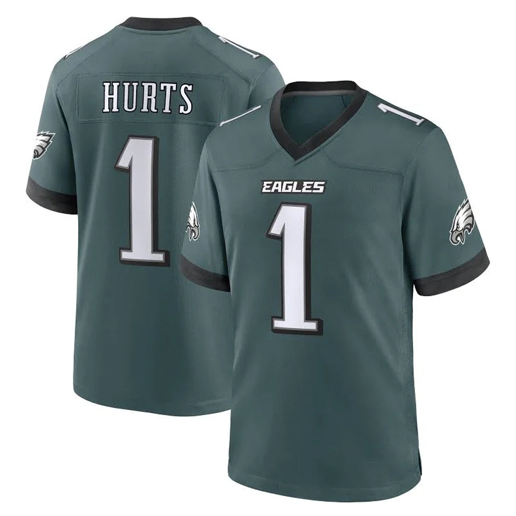 Vanessashop P.Eagles #1 Jalen Hurts Player Green Home Game Stitched Jerseys