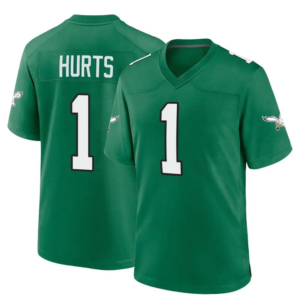 Vanessashop P.Eagles #1 Jalen Hurts Player Green Kelly Alternate Home Game Stitched Jerseys