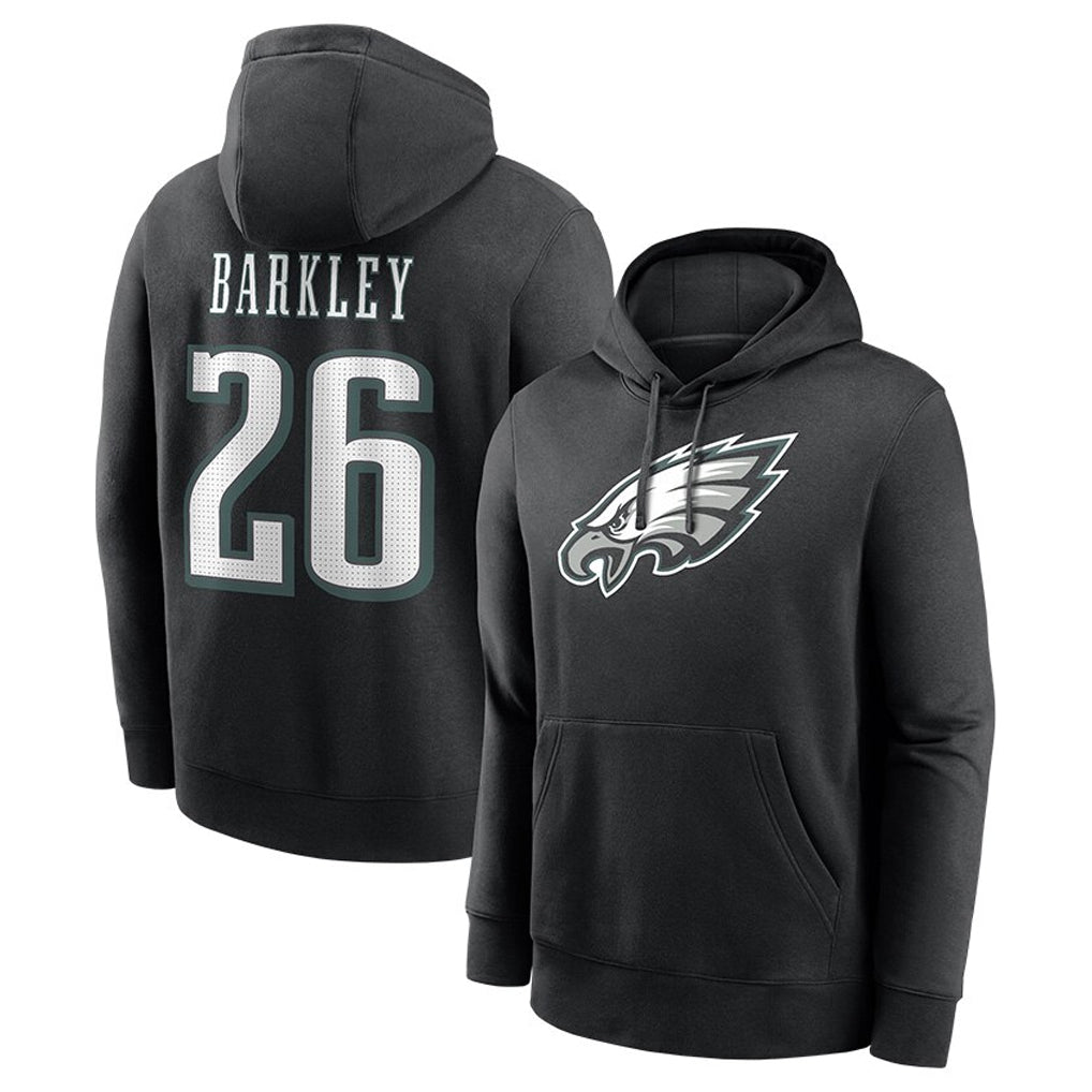 Vanessashop P.Eagles #26 Saquon Barkley Player Black Pullover Hoodies Home Game Stitched Jerseys