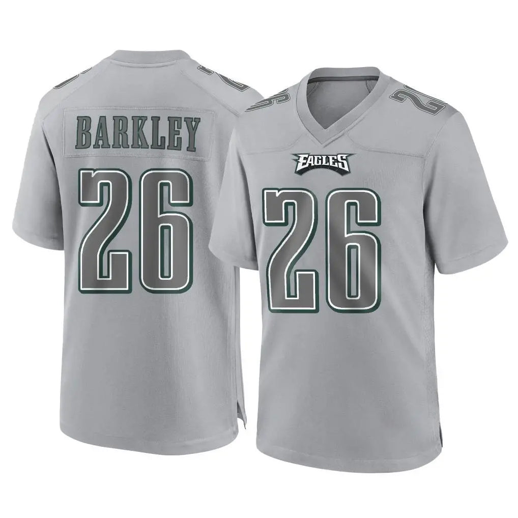 Vanessashop P.Eagles #26 Saquon Barkley Player Gray Atmosphere Fashion Home Game Stitched Jerseys