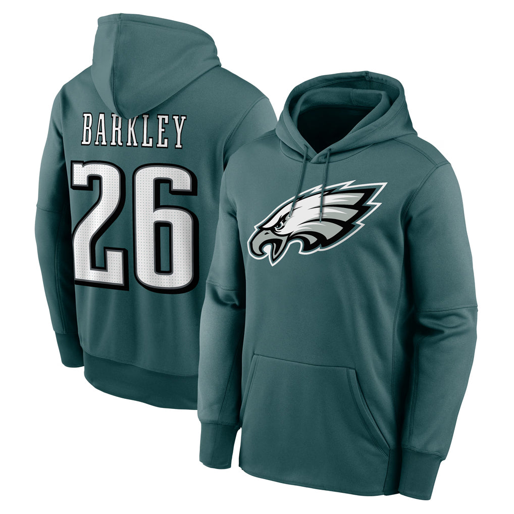 Vanessashop P.Eagles #26 Saquon Barkley Player Midnight Green Performance Pullover Hoodies Home Game Stitched Jerseys