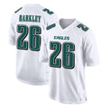 Vanessashop P.Eagles #26 Saquon Barkley Player White Tundra Fashion Home Game Stitched Jerseys