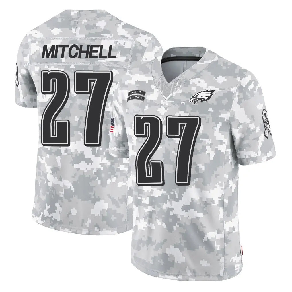 Vanessashop P.Eagles #27 Quinyon Mitchell Player Arctic Camo Salute to Service Limited Game Stitched Jerseys