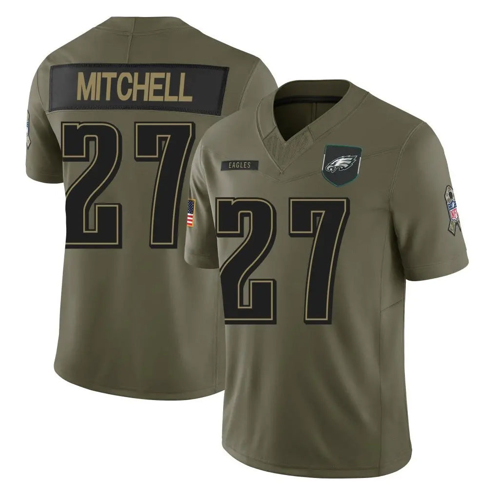 Vanessashop P.Eagles #27 Quinyon Mitchell Player Olive 2025 Salute To Service Limited Stitched Jerseys