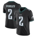 Vanessashop P.Eagles #2 Riq Woolen Player Black Limited Vapor Untouchable Home Game Stitched Jerseys
