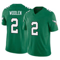 Vanessashop P.Eagles #2 Riq Woolen Player Green Kelly Alternate Vapor F.U.S.E. Home Game Stitched Jerseys