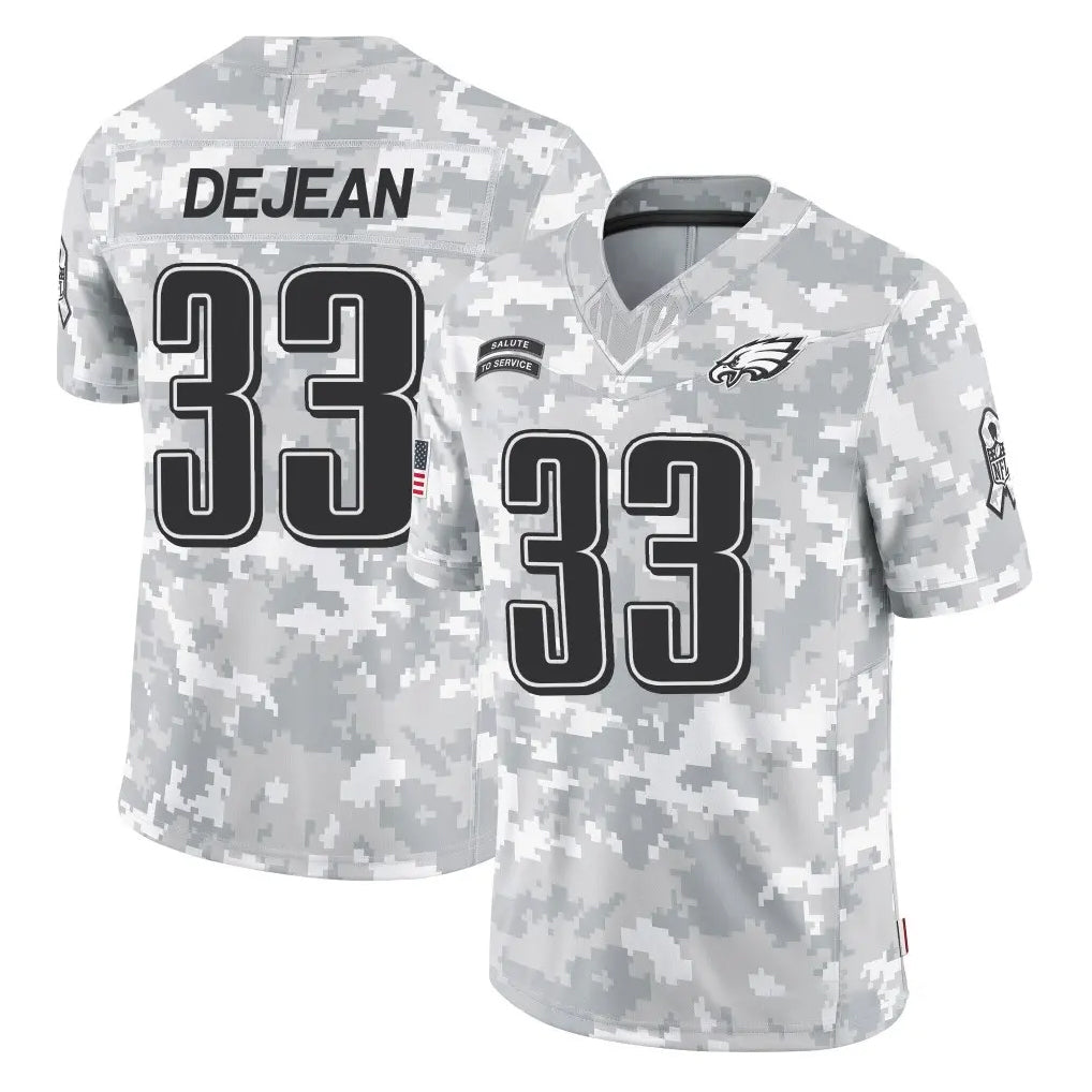 Vanessashop P.Eagles #33 Cooper DeJean Player Arctic Camo Salute to Service Limited Game Stitched Jerseys