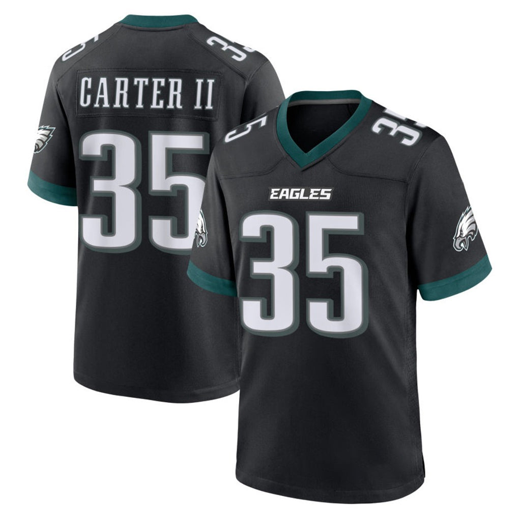 Vanessashop P.Eagles #35 Michael Carter II Player Black Game Home Stitched Jerseys