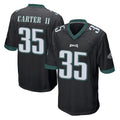 Vanessashop P.Eagles #35 Michael Carter II Player Black Home Game Stitched Jerseys