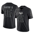 Vanessashop P.Eagles #35 Michael Carter II Player Black Reflective Limited Home Game Stitched Jerseys