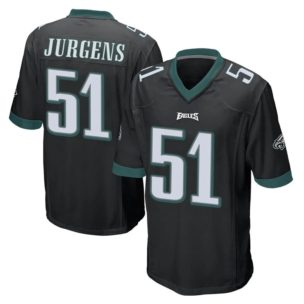 Vanessashop P.Eagles #51 Cam Jurgens Player Black Home Game Stitched Jerseys