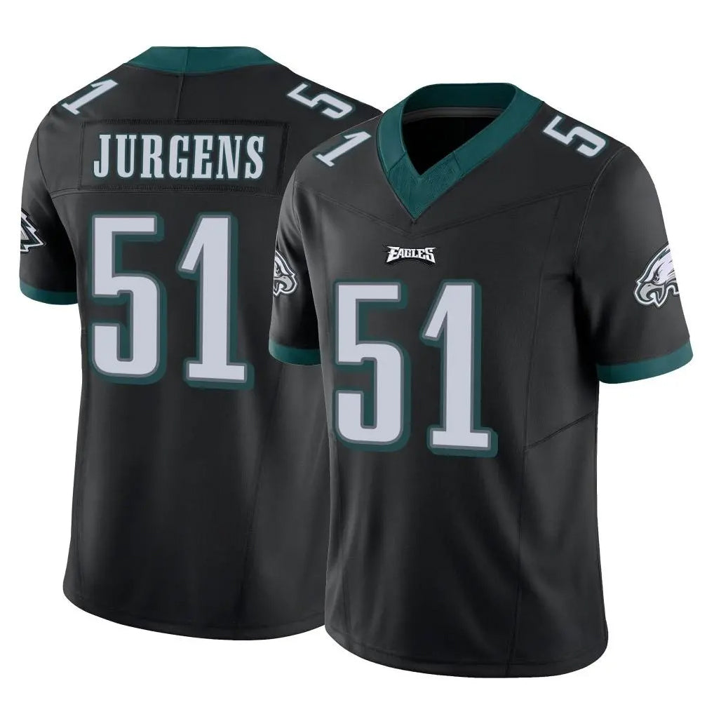 Vanessashop P.Eagles #51 Cam Jurgens Player Black Limited Vapor F.U.S.E. Home Game Stitched Jerseys