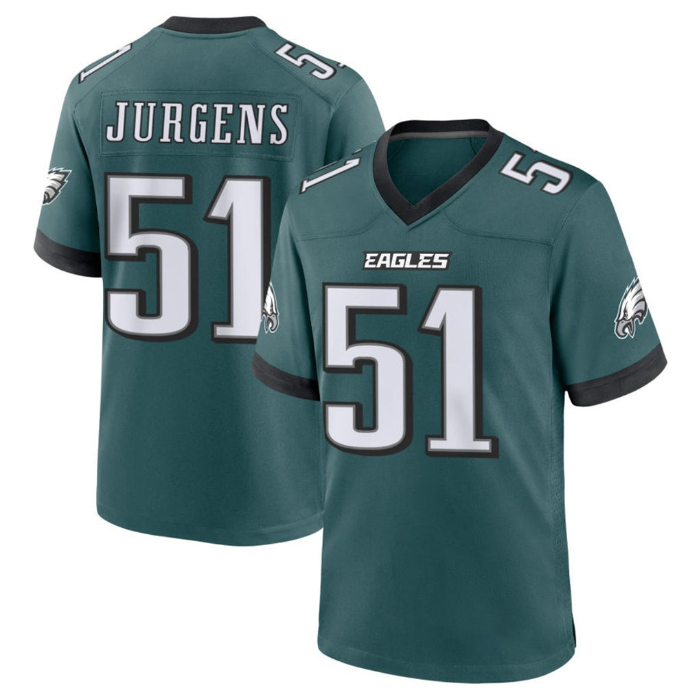 Vanessashop P.Eagles #51 Cam Jurgens Player Green Home Game Stitched Jerseys