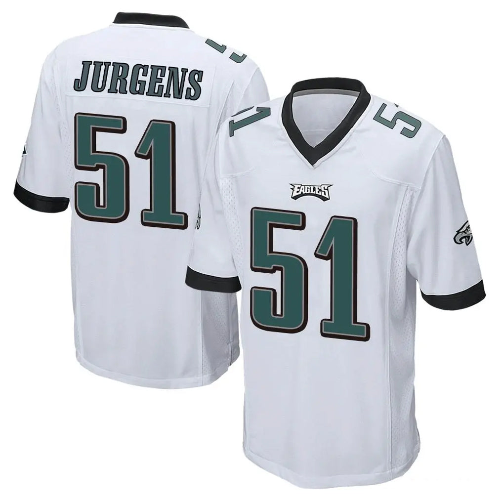 Vanessashop P.Eagles #51 Cam Jurgens Player White Home Game Stitched Jerseys