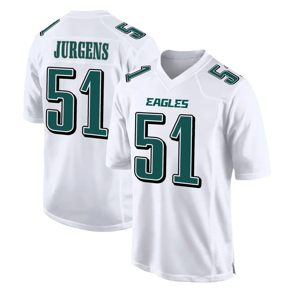 Vanessashop P.Eagles #51 Cam Jurgens Player White Tundra Fashion Home Game Stitched Jerseys