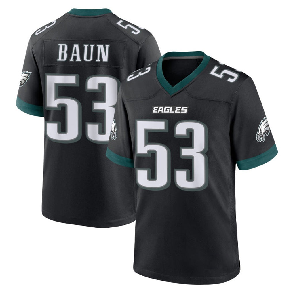 Vanessashop P.Eagles #53 Zack Baun Player Black Game Home Stitched Jerseys