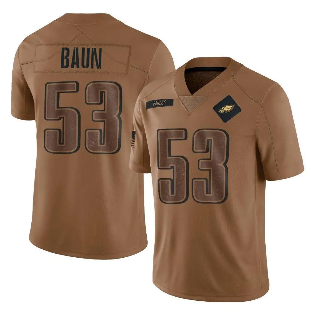 Vanessashop P.Eagles #53 Zack Baun Player Brown Salute To Service Limited Stitched Jerseys
