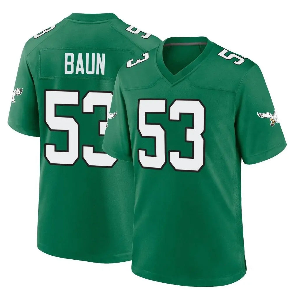 Vanessashop P.Eagles #53 Zack Baun Player Green Kelly Alternate Home Game Stitched Jerseys