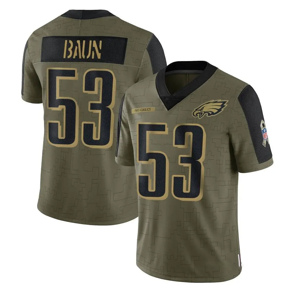 Vanessashop P.Eagles #53 Zack Baun Player Olive Salute To Service Limited Game Stitched Jerseys