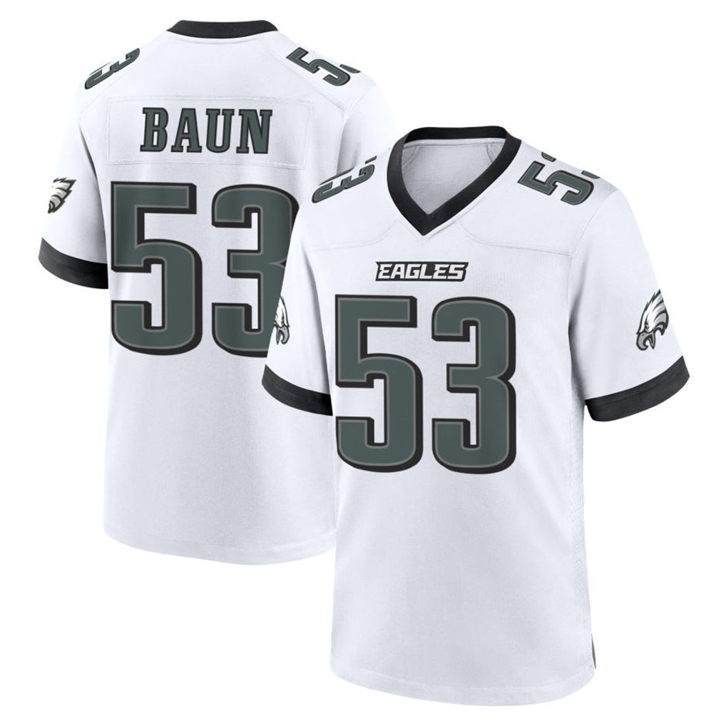 Vanessashop P.Eagles #53 Zack Baun Player White Game Home Stitched Jerseys