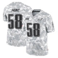 Vanessashop P.Eagles #58 Jalyx Hunt Player Arctic Camo Salute to Service Limited Game Stitched Jerseys