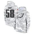 Vanessashop P.Eagles #58 Jalyx Hunt Player Arctic Camo Salute to Service Pullover Hoodies Limited Game Stitched Jerseys