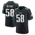 Vanessashop P.Eagles #58 Jalyx Hunt Player Black Game Home Stitched Jerseys