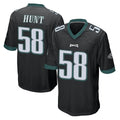 Vanessashop P.Eagles #58 Jalyx Hunt Player Black Home Game Stitched Jerseys