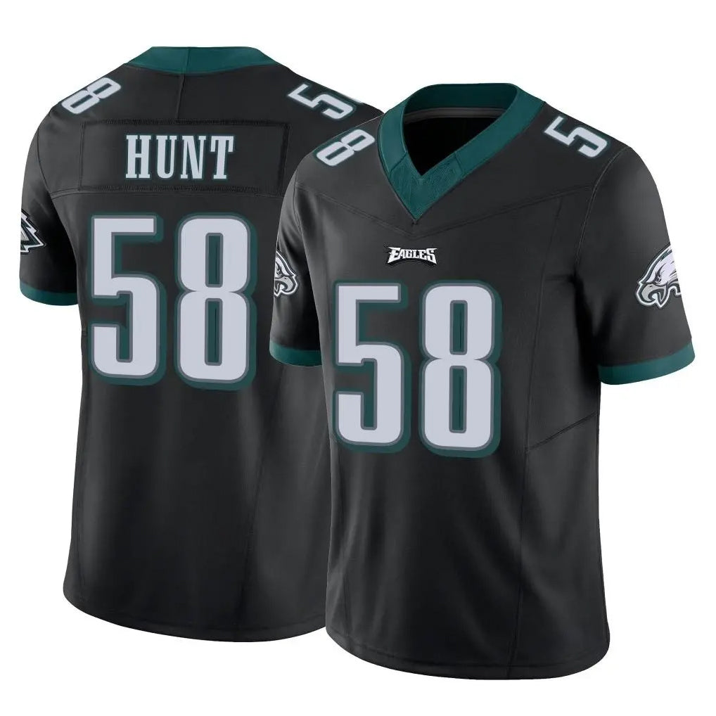 Vanessashop P.Eagles #58 Jalyx Hunt Player Black Limited Vapor F.U.S.E. Home Game Stitched Jerseys
