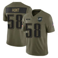 Vanessashop P.Eagles #58 Jalyx Hunt Player Olive 2025 Salute To Service Limited Stitched Jerseys