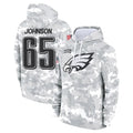 Vanessashop P.Eagles #65 Lane Johnson Player Arctic Camo Salute to Service Pullover Hoodies Limited Game Stitched Jerseys