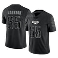 Vanessashop P.Eagles #65 Lane Johnson Player Black Reflective Limited Home Game Stitched Jerseys