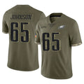 Vanessashop P.Eagles #65 Lane Johnson Player Olive Salute To Service Limited Stitched Jerseys